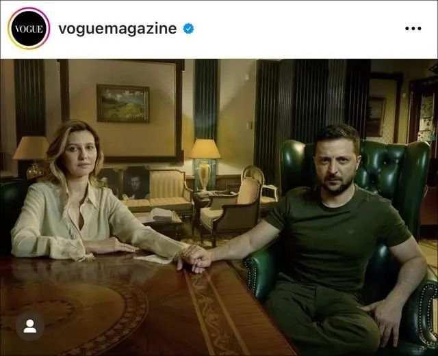 泽连斯基夫妇高调出镜拍写真，为美国《Vogue》杂志拍摄“战争主题”的人物照